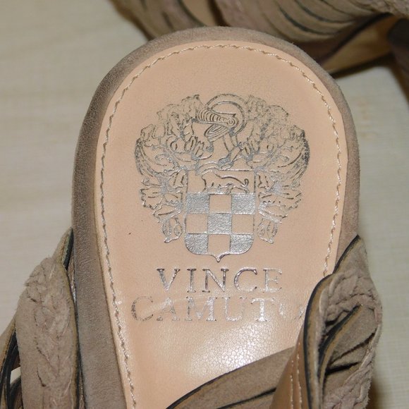 Vince Camuto Janil Suede Leather Strappy Stack Heel Sandals Size 8.5 Gladiator - Picture 10 of 14